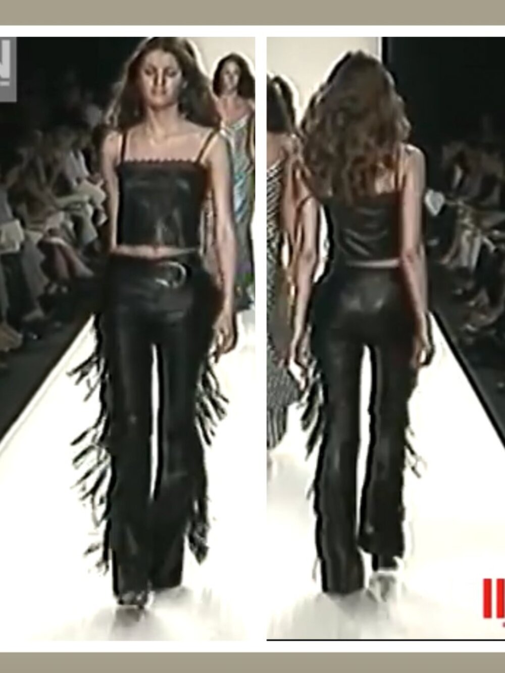 Vintage Ralph Lauren Collection S/S 2000 Purple Label Leather Pants Fringe 8